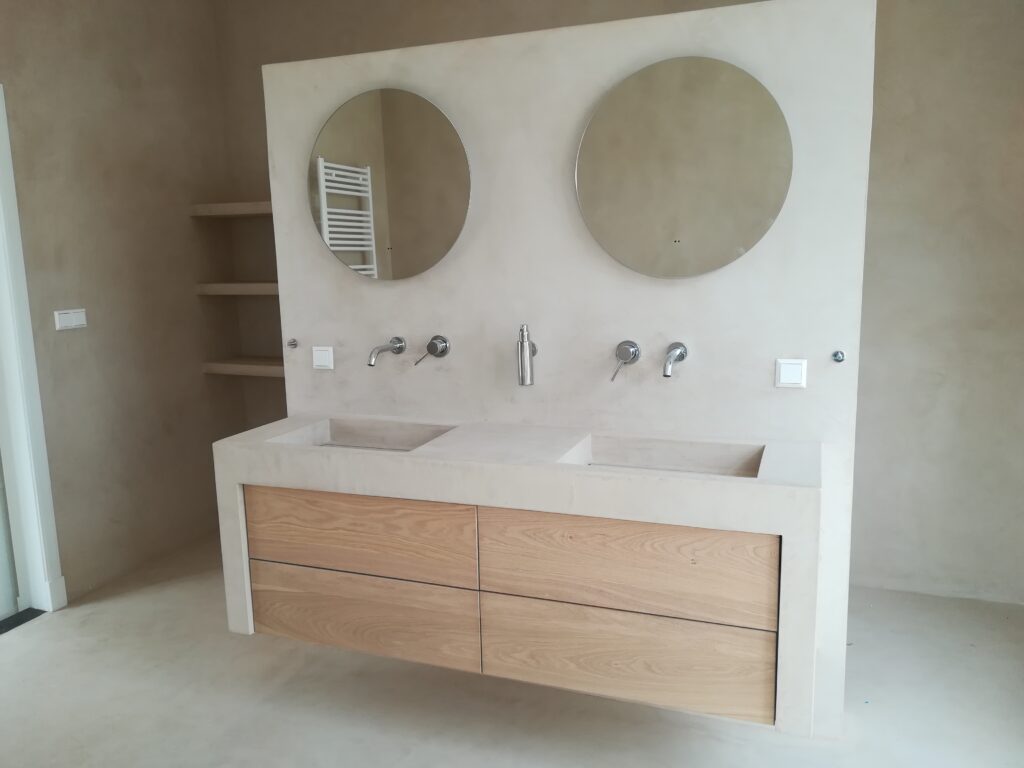 betonlook badkamers en wastafels
